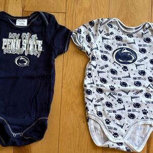 Penn State Baby Onesie Bodysuit Set - Navy and Gray- Size 6-9 Months